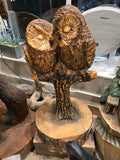 Carved Owl Couple