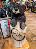 Welcome Bear in Stump
