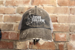 Distressed Bear Hollow Embroidered Hat