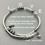 "Love you to the moon & back!" Morse Code Bracelet